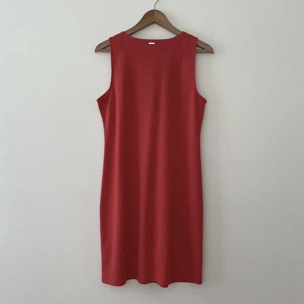 Nautica Women's Size Medium Coral Tie V-Neck 100% Cotton Shift Mini Dress NWOT